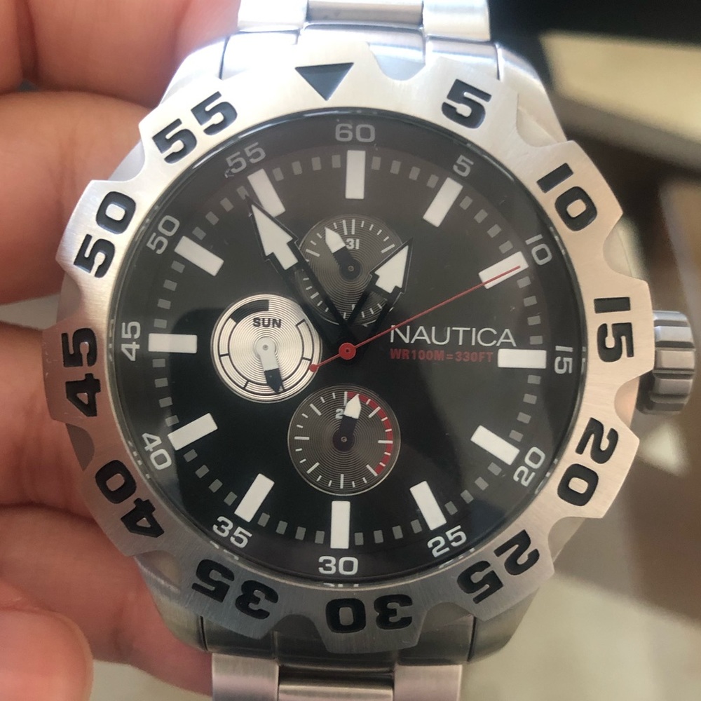 COPY - Nautica Stainless Steel Band+Blk Chrono
